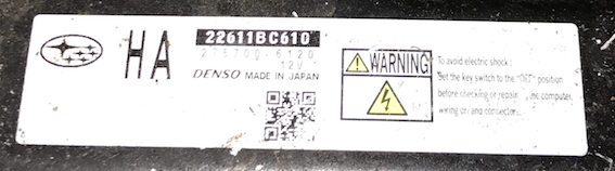 22611BC610, 275700-6120, 2757006120, HA