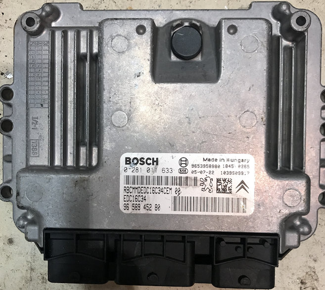 Peugeot 407 1.6 HDi, 0281011633, 0 281 011 633, 9658945280, 96 589 452 80, 1039S09917, EDC16C34