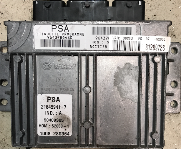 PSA, S2000-1,9643786480, 21645941-7, IND.:A