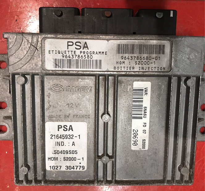 PSA S2000-1 9643786580 9643786680-01 21645932-1 IND.:A