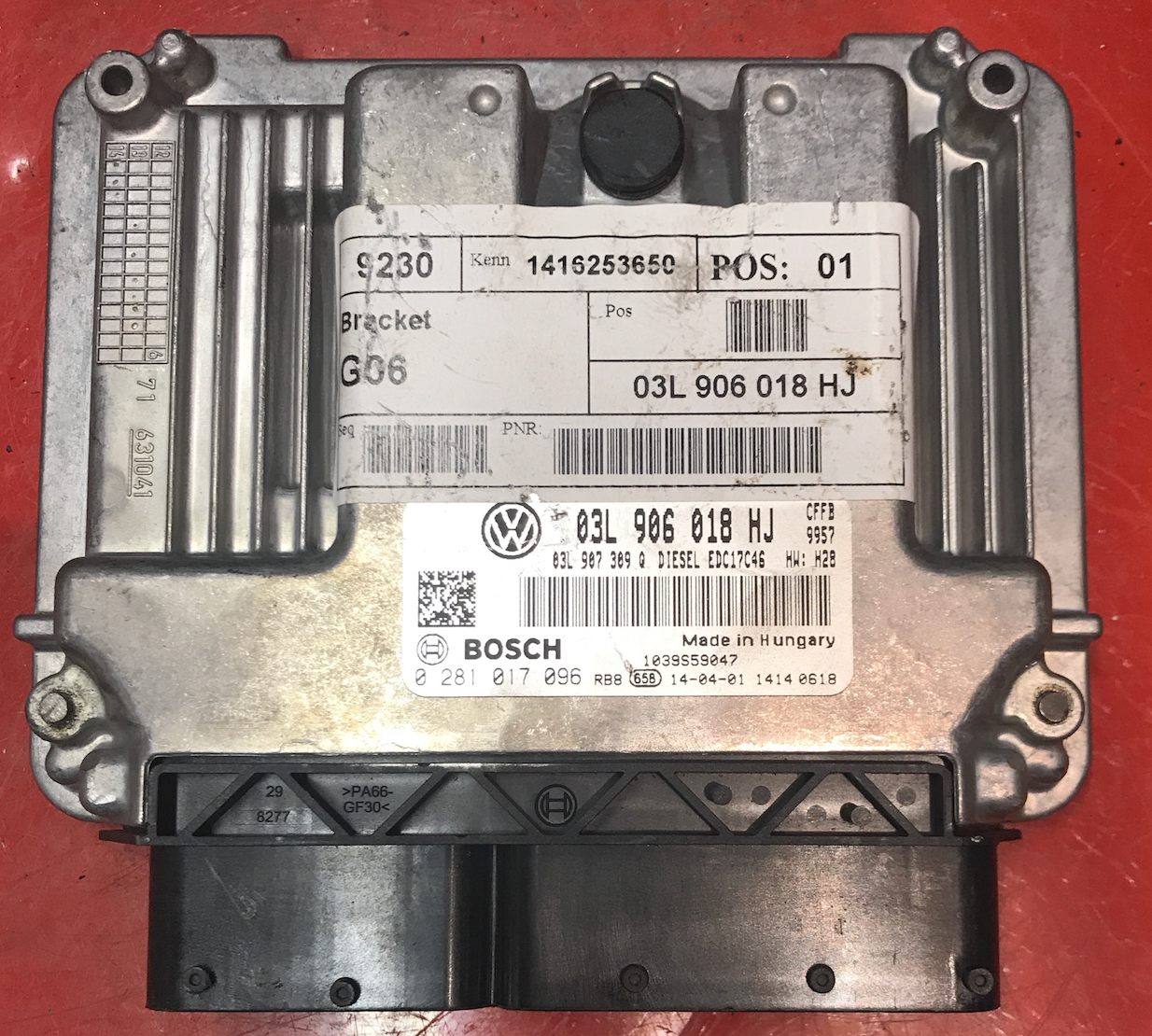 VW Sharan 2.0 TDI, 0281017096, 0 281 017 096, 03L906018HJ, 03L 906 018 HJ, EDC17C46
