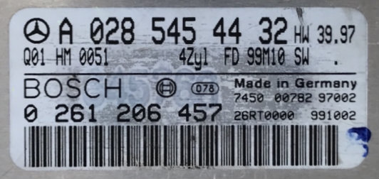 MERCEDES-BENZ, 0261206457, 0 261 206 45, A0285454432, A 028 545 44 32