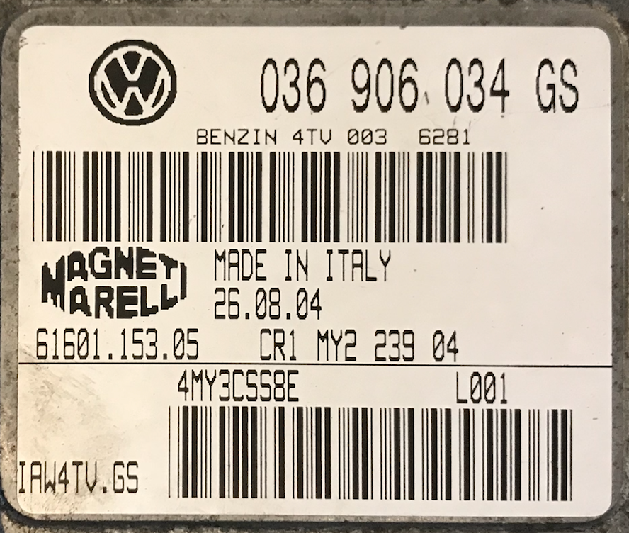 VW, Benzin 4TV, 036906034GS, 036 906 034 GS, 61601.153.05, IAW4TV.GS