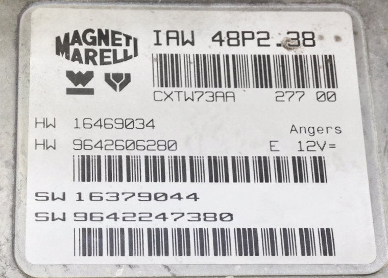 IAW 48P2.38, HW 16469034, HW 9642606280, SW 16379044, SW 9642247380