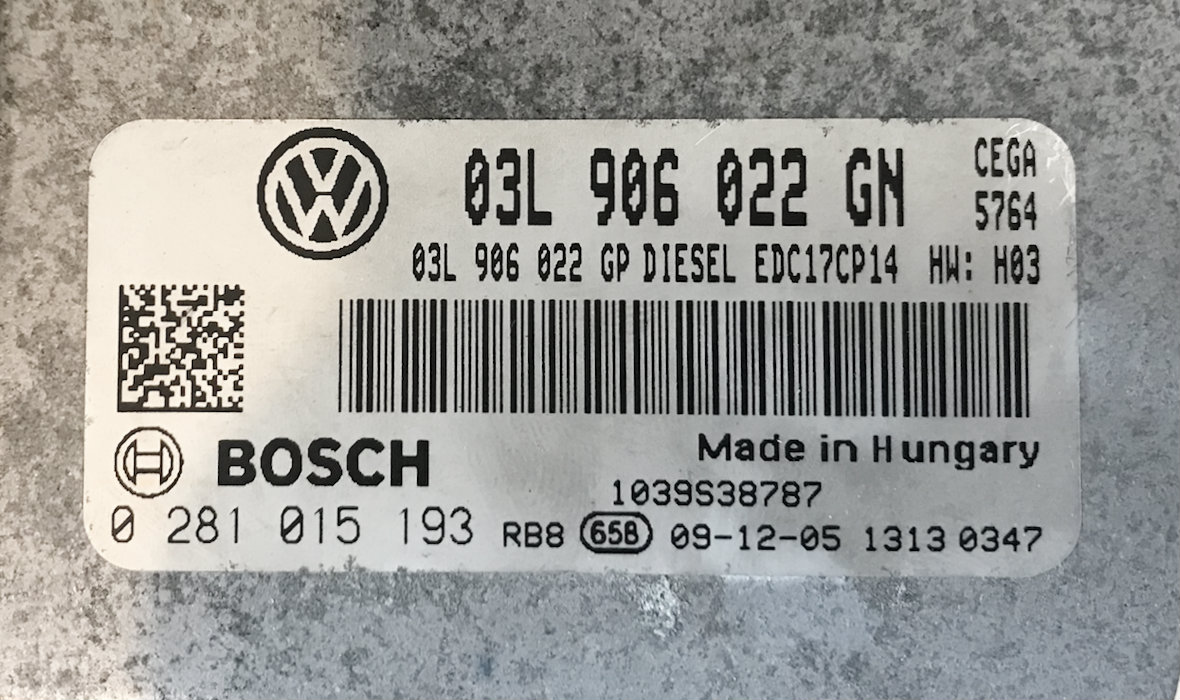 Seat Leon 2.0 TDI, 0281015193, 0 281 015 193, 03L906022GN, 03L 906 022 GN, EDC17CP14