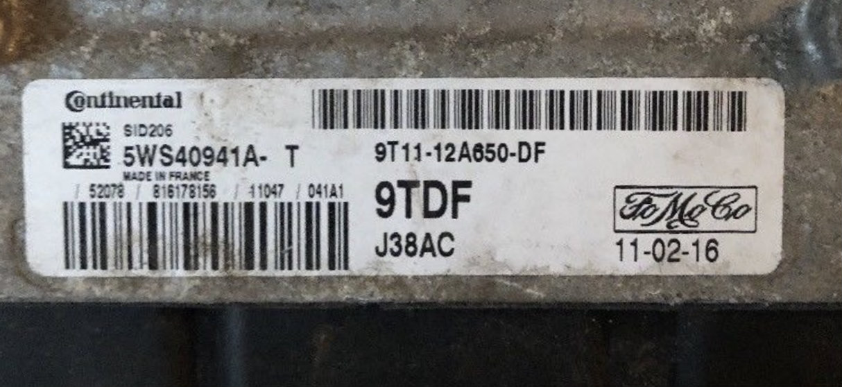 Ford, 5WS40941A-T, 9T11-12A650-DF, 9TDF, J38AC