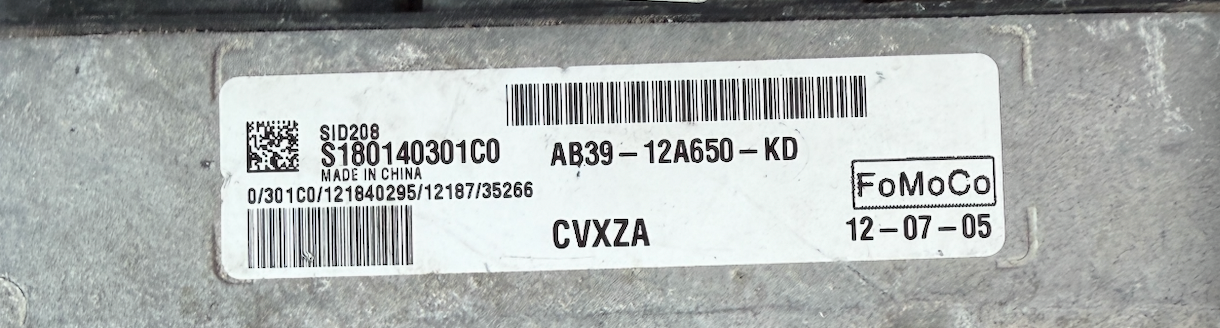 Plug & Play Continental Engine ECU, S180140301C0, AB39-12A650-KD, AB3912A650KD