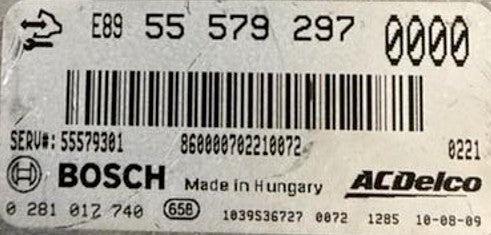 Plug & Play Bosch Engine ECU, Vauxhall, Opel, 0281017740, 0 281 017 740, 55579297, 55579301