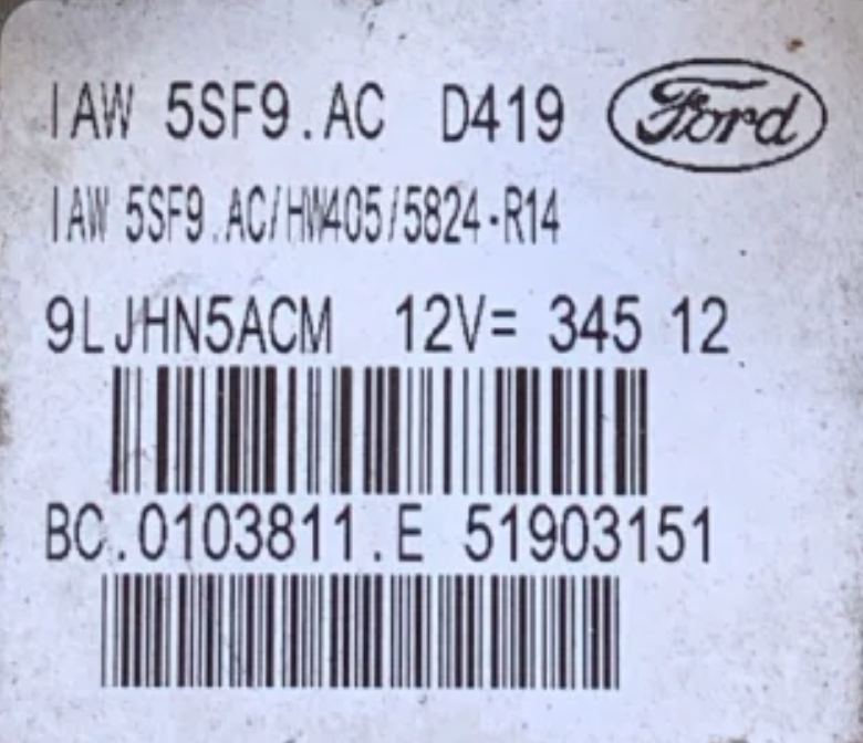 Plug & Play Magneti Marelli Engine ECU, IAW 5SF9.AC, HW405, BC.0103811.E, BC0103811E, 51903151