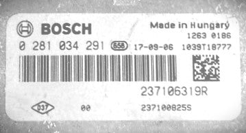 Plug & Play Bosch Engine ECU, Renault, 0281034291, 0 281 034 291, 237106319R, 237100825S