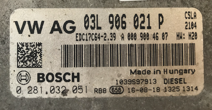 Bosch Engine ECU, VW Crafter 30/35/50 2.0 TDI, 0281032051, 0 281 032 051, 03L906021P, 03L 906 021 P