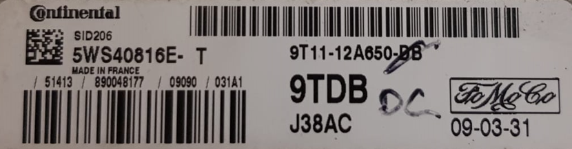Ford, SID206, 5WS40816E-T, 9T11-12A650-DB, 9T1112A650DB, 9TDB, J38AC