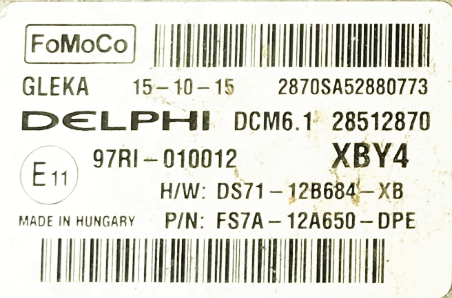 DCM6.1, 28512870, DS7112B684XB, DS71-12B684-XB, FS7A12A650DPE, FS7A-12A650-DPE, XBY4