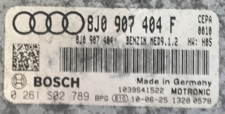 Bosch Engine ECU, Audi TT RS 2.5 TFSI, 0261S02789, 0 261 S02 789, 4F1907404F, 4F1 907 404F, MED9.1.2