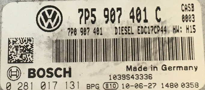 Porsche Cayenne 3.0 , 0281017131, 0 281 017 131, 7P5907401C, 7P5 907 401 C, 7P0907401, 7P0 907 401, EDC17CP44