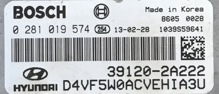 Kia/Hyundai, 0281019574, 0 281 019 574, 391202A222, 39120-2A222