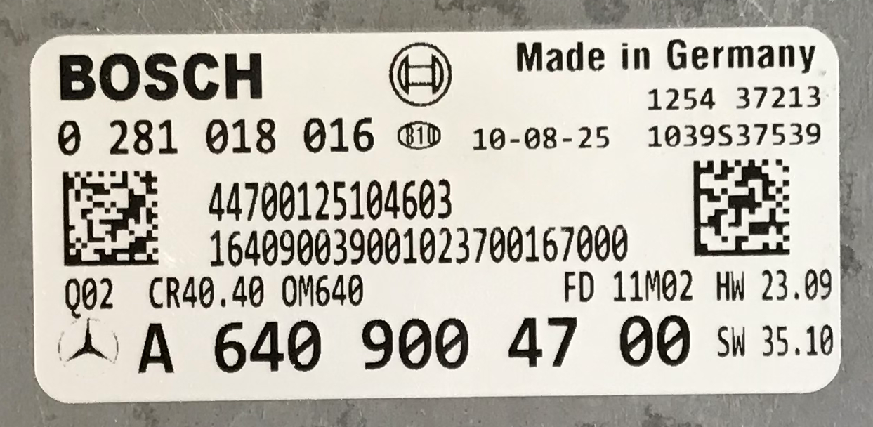 Mercedes-Benz B 200 CDI, 0281018016, 0 281 018 016, A6409004700, A 640 900 47 00