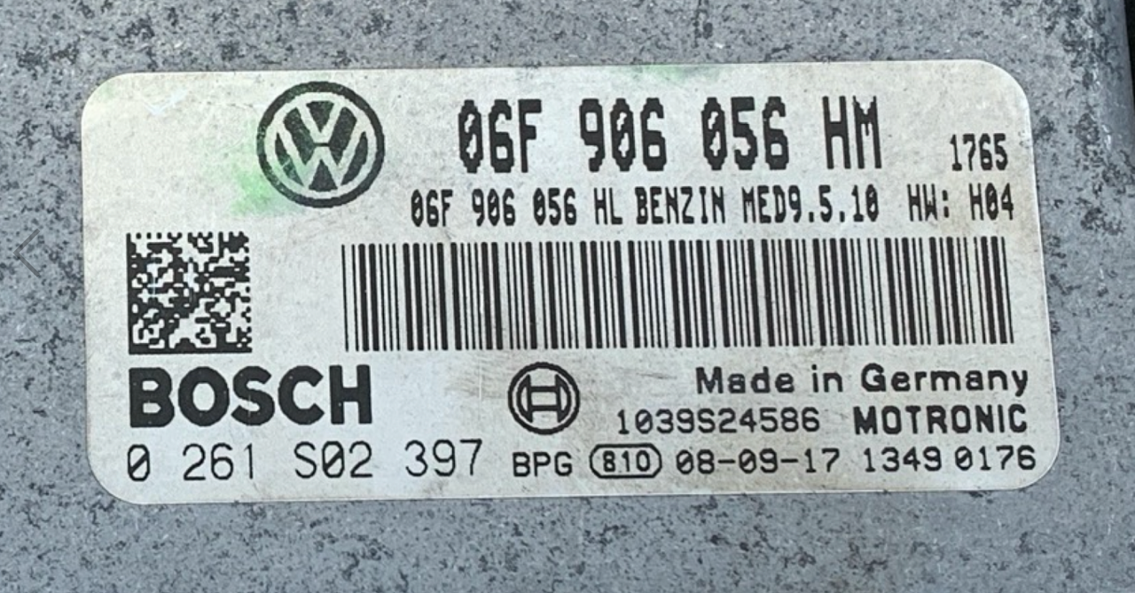 Seat Altea / Toledo 2.0 FSI, 0261S02397, 0 261 S02 397, 06F906056HM, 06F 906 056 HM, 1039S24586, MED9.5.10