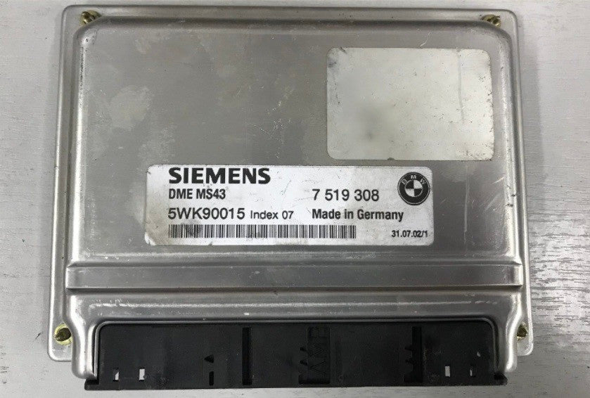 Siemens Engine ECU, BMW, 7519308, 7 519 308, 5WK90015, DME MS43, Index 07