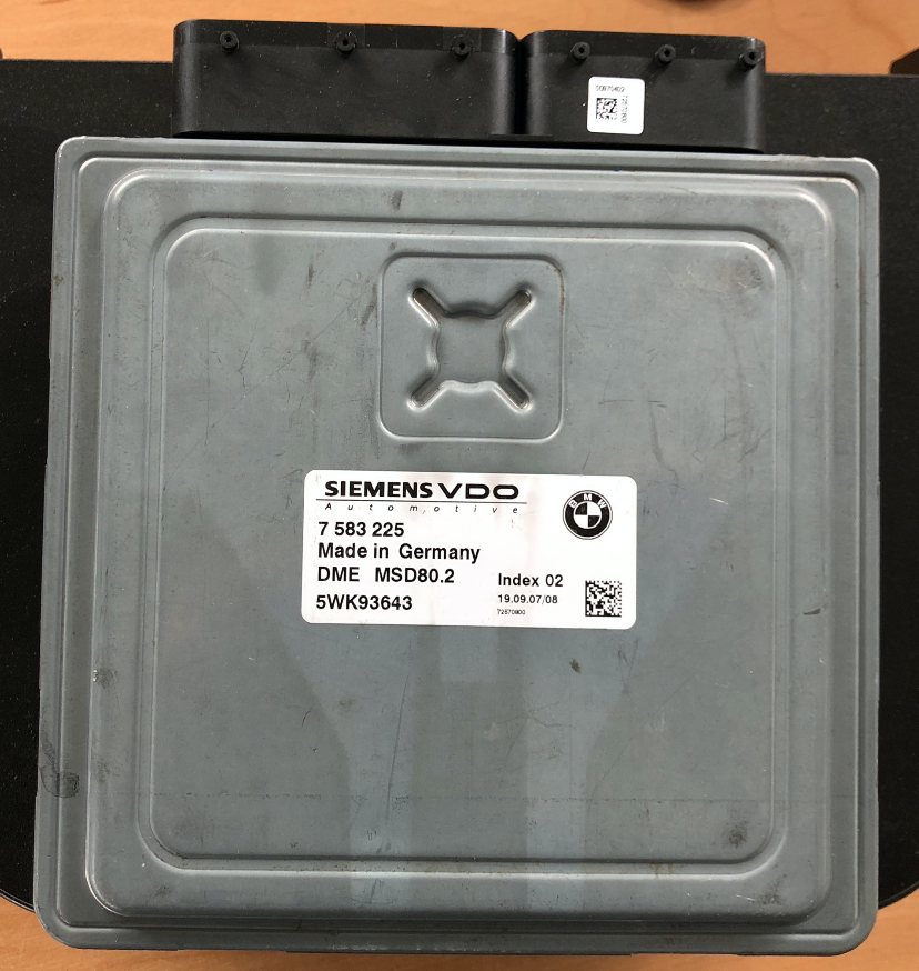 Siemens Engine ECU, BMW, DME MSD80.2, 7583225, 7 583 225, 5WK93643, INDEX 02
