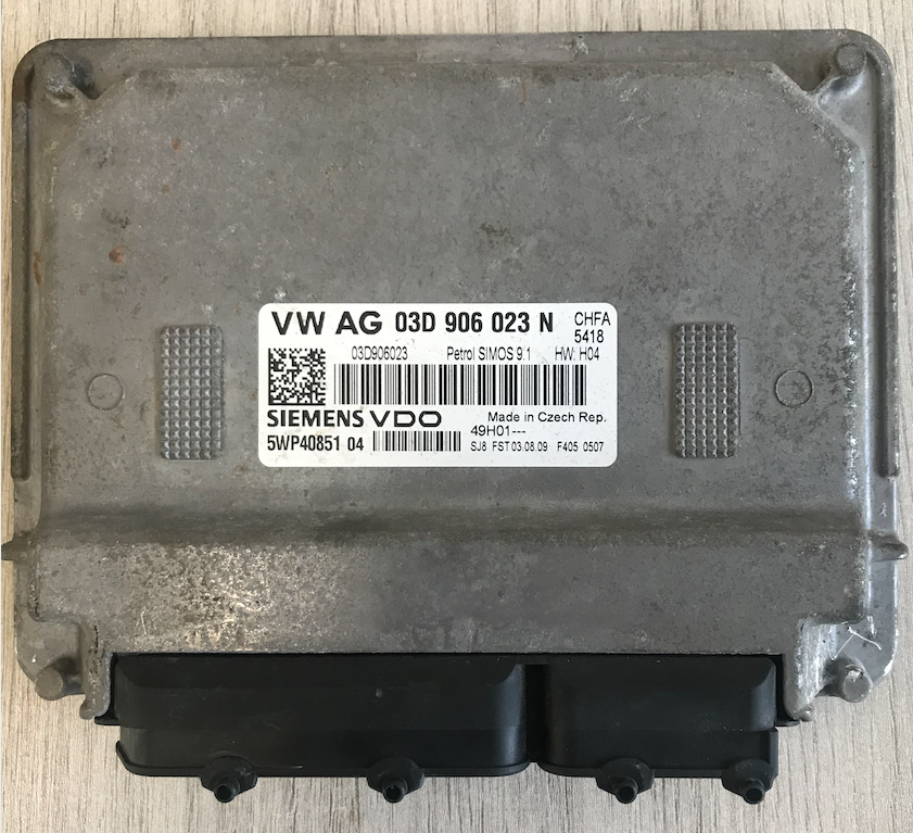 Siemens VDO Engine ECU, Skoda Fabia, 03D906023N, 03D 906 023 N, 5WP40851 04, SIMOS 9.1