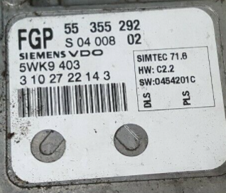 Siemens VDO Engine ECU, Vauxhall , Opel, Saab, 55355292, 55 355 292, 5WK9403, S0400805, S 04 008 05, SIMTEC 71.6
