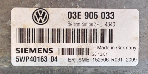 Simos 3PE, 03E906033, 03E 906 033, 5WP40163 04