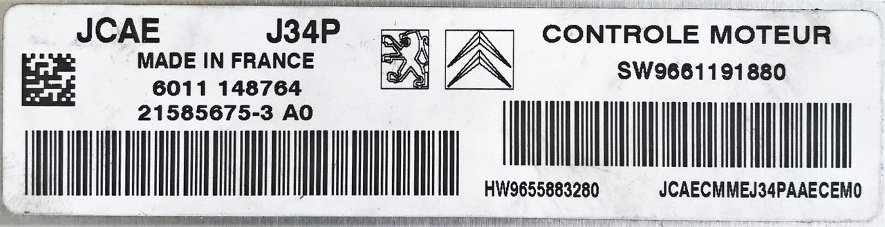 VALEO, J34P, 215856753A0, 21585675-3 A0, 6011148764, 6011 148764, SW9661191880, HW9655883280