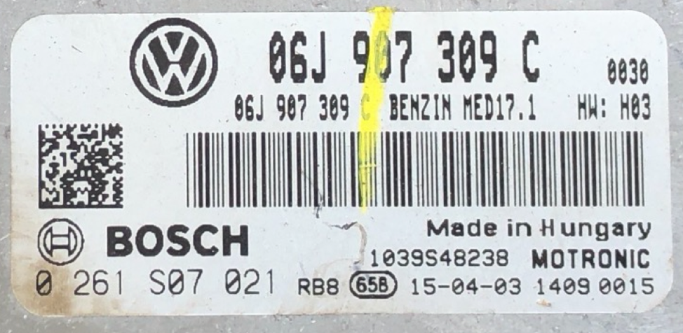 VW, 0261S07021, 0 261 S07 021, 06J907309C, 06J 907 309 C, MED17.1