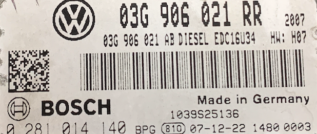 VW, 0281014140, 0 281 014 140, 03G906021RR, 03G 906 021 RR, EDC16U34