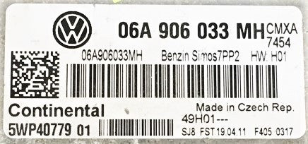 VW, 5WP4077901, 5WP40779 01, 06A906033MH, 06A906033 MH, SIMOS 7PP2