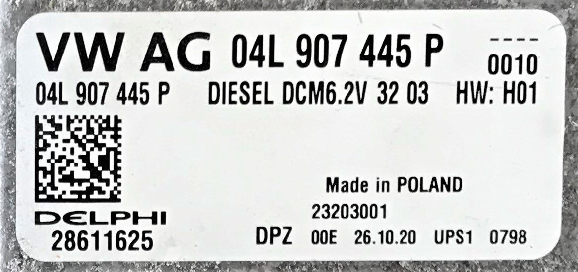 VW Audi, 04L907445P, 04L 907 445 P, 28611625, DCM6.2V