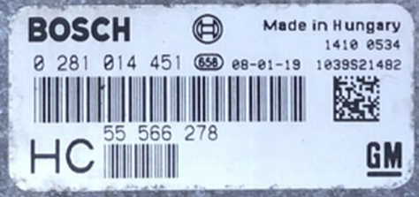 Vauxhall Astra 0281014451 0 281 014 451 55566278 55 566 278 1039S21482