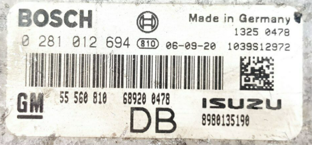 Vauxhall Astra 1.7 CDTi 0281012694 0 281 012 694 55560810 55 560 810 8980135190 DB
