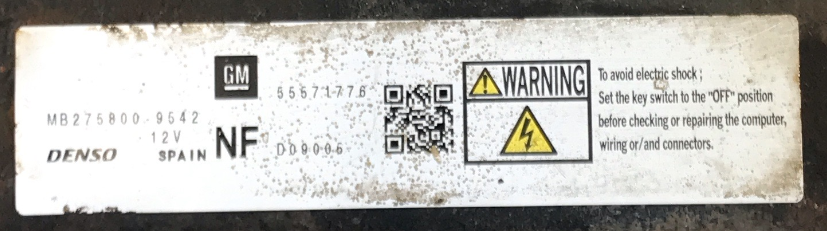 Vauxhall Corsa, Astra,Zafira Denso Engine ECU, MB275800-9542, 55571776, NF
