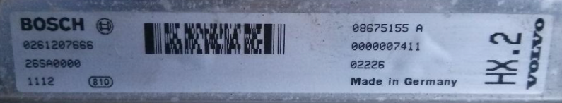 0 261 207 666, 0261207666, 26SA0000, 08675155A, 086751565 A, HX.2