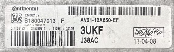 Ford Fiesta, EMS2102, S180047013F, S180047013 F, AV2112A650EF, AV21-12A650-EF, 3UKF