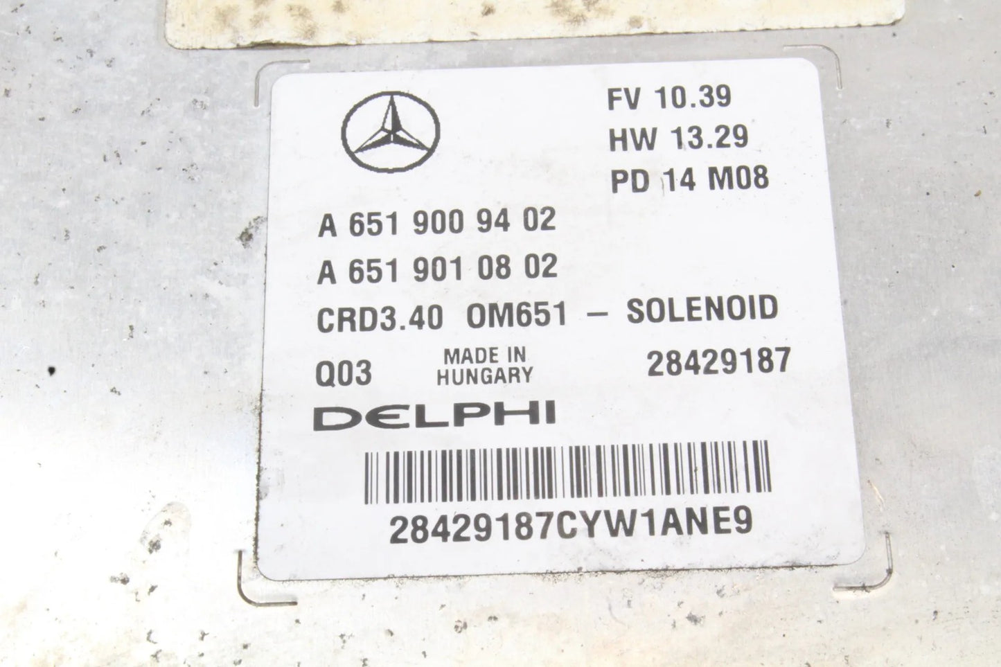 Plug & Play Delphi Engine ECU, Mercedes-Benz, A6519009402, A 651 900 94 02, A6519010802, A 651 901 08 02, 28429187, CRD3.40, OM651 - SOLENOID