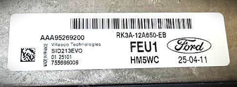Continental Engine ECU, Ford Transit, AAA95269200, RK3A12A650EB, RK3A-12A650-EB, FEU1, SID213EVO