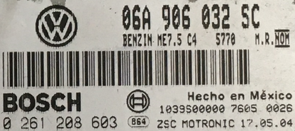 VW Beetle, 0261208603, 0 261 208 603, 06A906032SC, 06A 906 032 SC, ME7.5