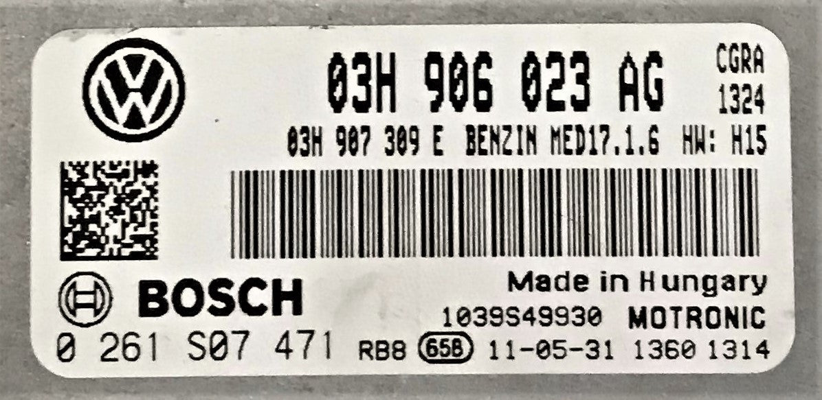 VW Touareg 3.6 FSI , 0261S07471, 0 261 S07 471, 03H906023AG, 03H 906 023 AG, 03H907309E, 03H 907 309 E, MED17.1.6