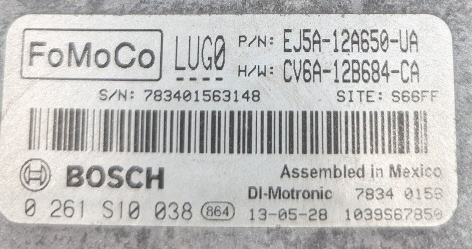 0261S10038 EJ5A-12A650-UA CV6A-12B684-CA label