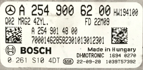 0261S104DT, 0 261 S10 4DT, A2549006200, A 254 900 62 00, A2549014800, A 254 901 48 00, MRG2, HW194100