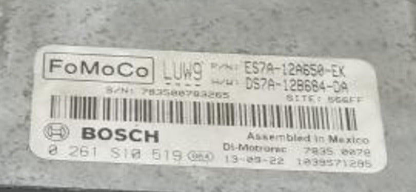 0261S10519 ES7A-12A650-EK DS7A-12B684-DA label