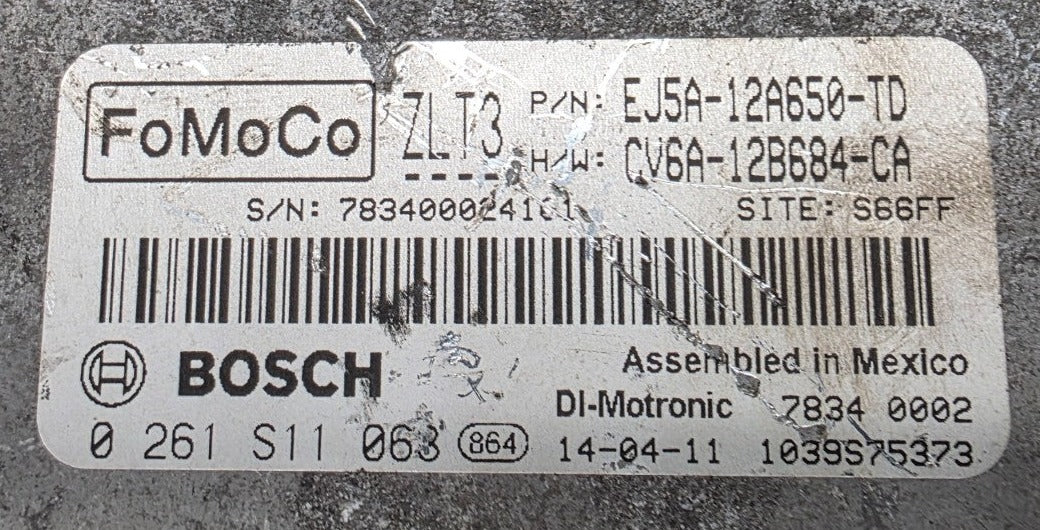 0261S11063 EJ5A-12A650-TD CV6A-12B684-CA label