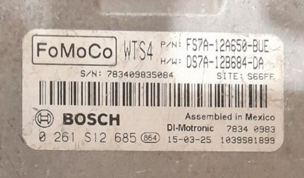 0261S12685 FS7A-12A650-BUE DS7A-12B684-DA label