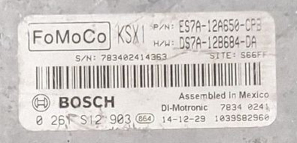0261S12903 ES7A-12A650-CPB DS7A-12B684-DA label