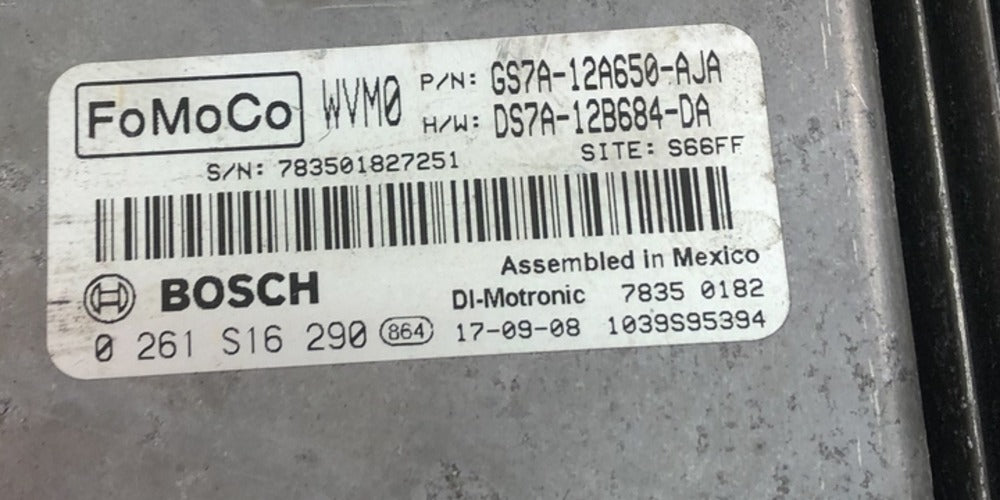 0261S16290 GS7A-12A650-AJA DS7A-12B684-DA label