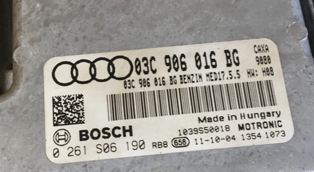 Audi, 0261S06190, 0 261 S06 190, 03C906016BG, 03C 906 016 BG, MED17.5.5