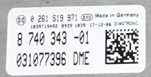 BMW, 0261S19971, 0 261 S19 971, 8740343, 8 740 343
